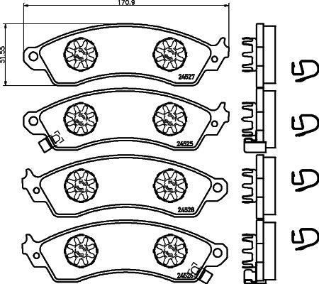 ÖN DİSK FREN BALATASI FORD MUSTANG 4.6/4.9 01/94-11/04 CHEVROLET CAMARO 5.7 10/84 - 06/92