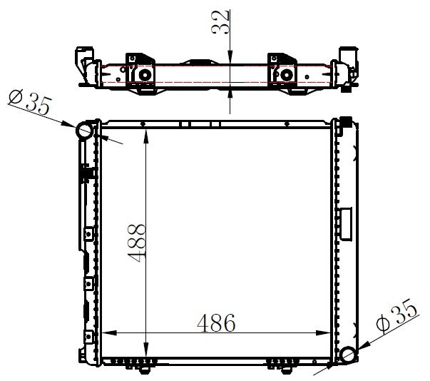 RADYATOR BRAZİNG MT 486X488X32 E 200/230 W124 84- 62748