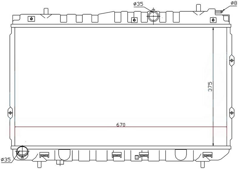 RADYATOR BRAZİNG MT 375X668X16 CERATO 1.5 CRDİ 2004 66681