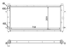 RADYATÖR TRANSPORTER T4 2.4-2.5 TDI AC KLİMASIZ MEK OTOM 720x341x34