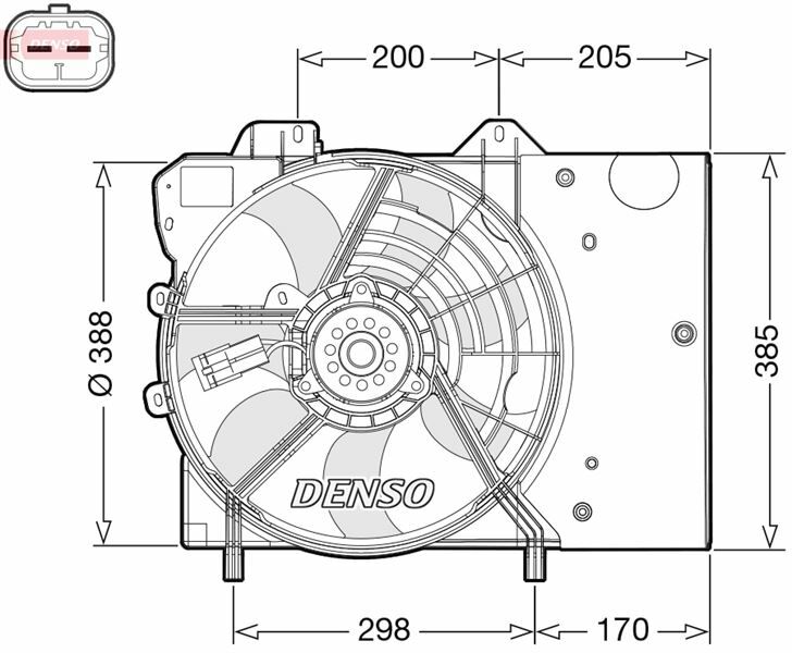 FAN MOTORU KOMPLE P2008-P207-P208-P301-C-ELYSEE-C2-C3-CROSSLAND 1.2-1.4-1.6