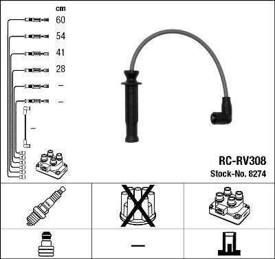 BUJİ KABLOSU ROVER 820 I/SI DİSTRİBÜTÖRLÜ 92-99 RC-RV308