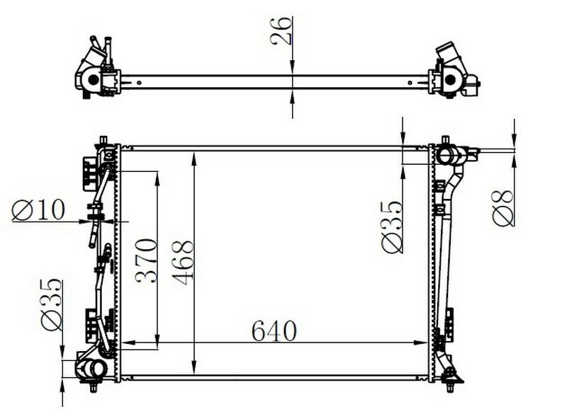 RADYATOR BRAZİNG AT 640X466X16 TUCSON 1.6 GDI 2015 606604