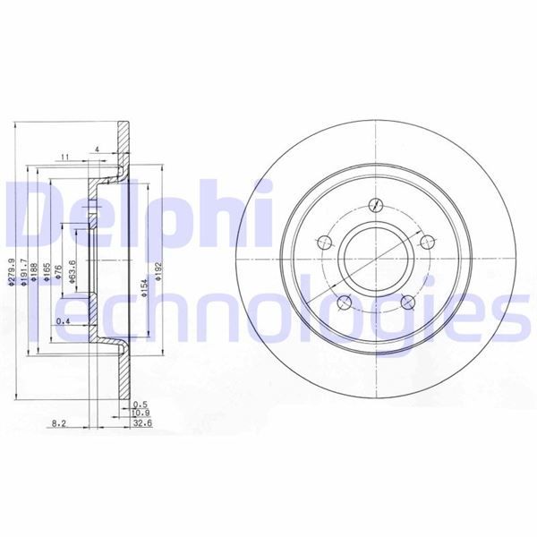 ARKA FREN DISKI AYNA FOCUS II04 11 C-MAX 07 09 VOLVO V50 04 12 C30 06 12 C70 II 05 13 S40 II 04 12 17 JANT - 16 JANT DÜZ 280mm 5 BİJON