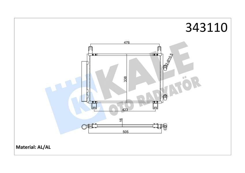 KLİMA KONDENSERİ TOYOTA YARIS-DAIHATSU CHARADE AL-AL