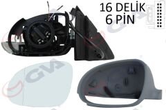 DIŞ DİKİZ AYNASI SOL JETTA 04 GOLF V 05 ELEKTRİKLİ ISITMALI SİNYALLİ ASTARLI ASFERİK 7 FİŞ VM-381EHPAL