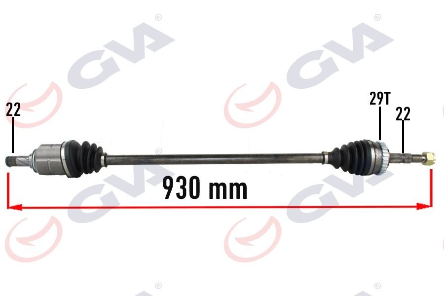 KOMPLE AKS SAĞ OPEL-MERIVA A 1.6 03-10 ABS Lİ 29 DİŞ 930mm