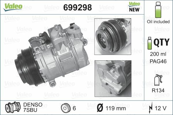 KLIMA KOMPRESORU MERCEDES W202 S202 C208 W210 W638 B901 B904