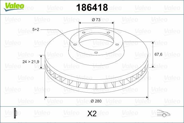 ÖN FREN AYNASI BOXER I-II 94 JUMPER I-II 94 DUCATO I-II 94 280x24x5DLxHAVALI