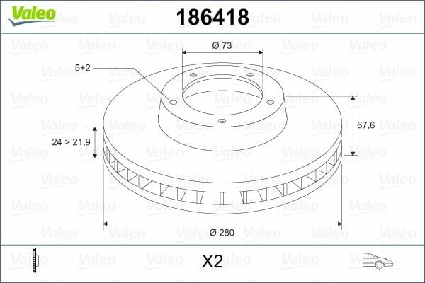 ÖN FREN AYNASI BOXER I-II 94 JUMPER I-II 94 DUCATO I-II 94 280x24x5DLxHAVALI