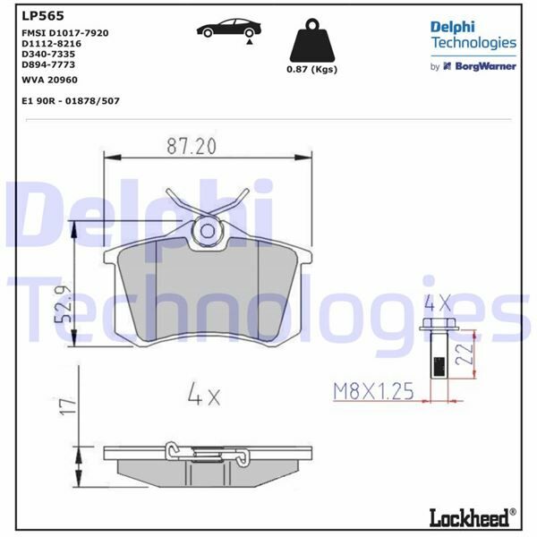 ARKA BALATA FLUENCE-MEGANE II-III-P207-P308-P307-PARTNER-BERLINGO-C2-C3-C4-CROSSLAND- BORA-PASSAT 97 GOLF IV-V-POLO 87x52.9x17