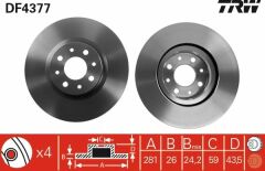 ON FREN DİSKİ HAVALI FIAT BRAVO II 07 STILO 01 08 DELTA III 08 ALFA ROMEO 145-146 281x43.5x26