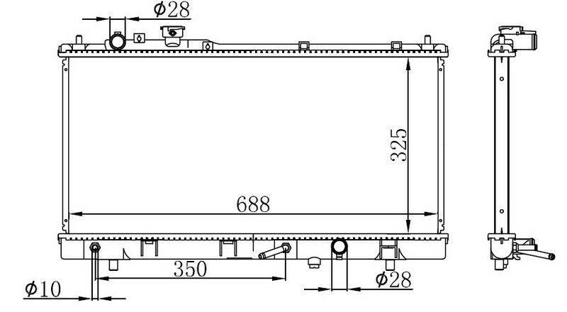RADYATOR BRAZİNG AT 325X688X16 323 -1.3İ/1.4İ/1.5İ/1.6İ/1.8İ 98-