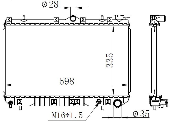 RADYATÖR BRAZİNG HYUNDAI EXCEL 86 335x598x26 Mek.Şanz.