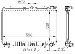 RADYATÖR BRAZİNG HYUNDAI EXCEL 86 335x598x26 Mek.Şanz.