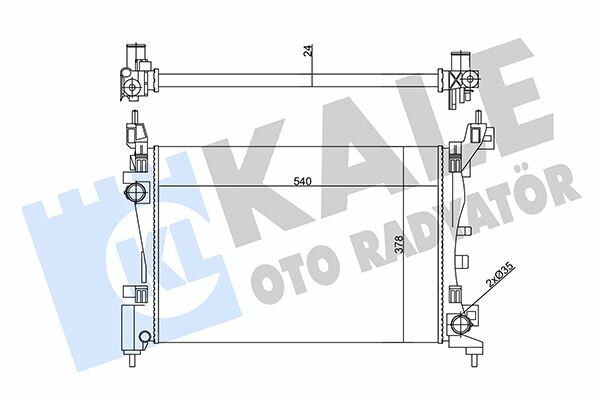 SU RADYATÖRÜ FIAT PUNTO-FIORINO-QUBO 1.2 1.4 1.4 16V 05 MT AC NAC MEKANİK 540x378x24