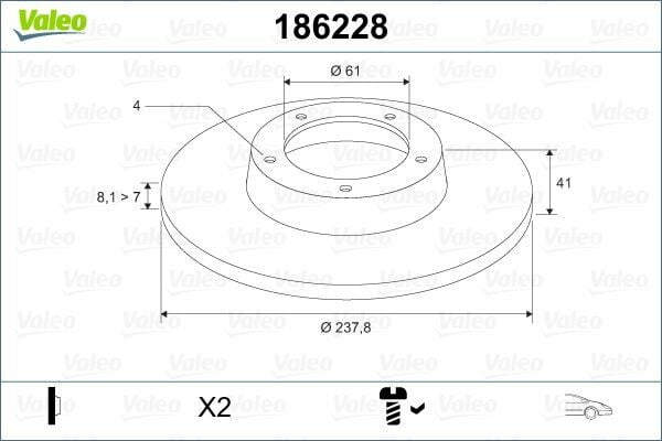 ÖN FREN AYNASI RENAULT CLIO 91 TWINGO 92 R5 84 88 238x8.2x4DL