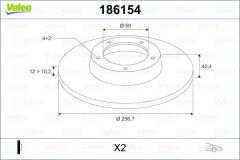 ON FREN DISKI TEMPRA-TIPO-MAREA-BRAVA-BRAVO 96 ALFA ROMEO 145-146 LANCIA DELTA-YPSILON 257x12x4DL