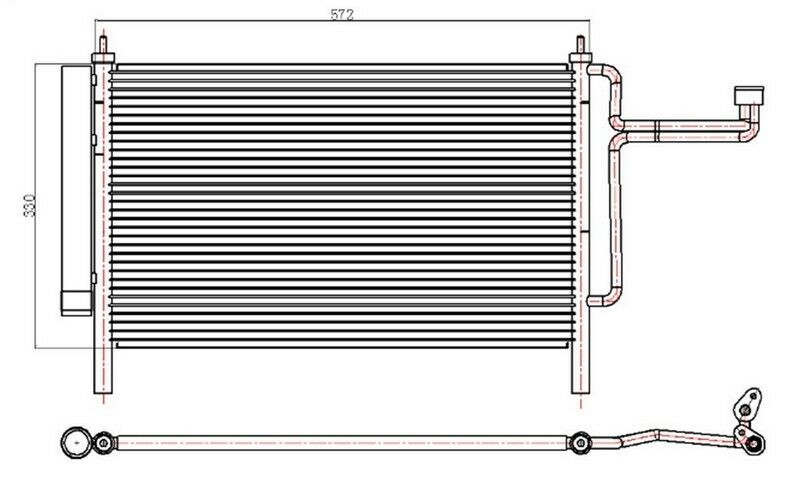 KLİMA KONDENSERİ FIAT STILO 1.4İ-1.6İ-1.9 JTD 01 575X337X16 OTO.-MEK.