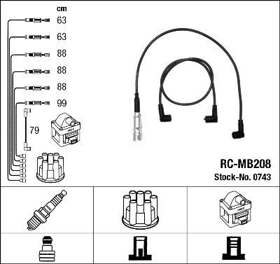 ATESLEME KABLOSU SETI MERCEDES M110 W114 W123 W116 W126