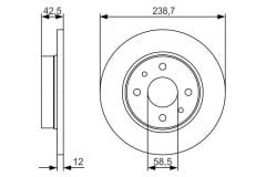 FREN DİSKİ ÖN LADA SAMARA 86 99 VEGA 95 05 238.7x52.8x12