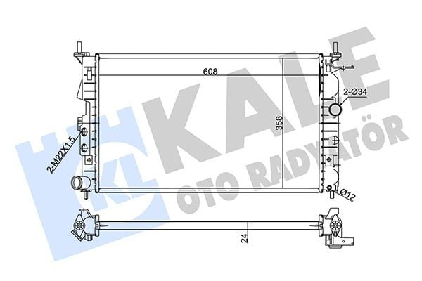 RADYATÖR VECTRA B AC KLİMASIZ MEK OTOM 607x378x24