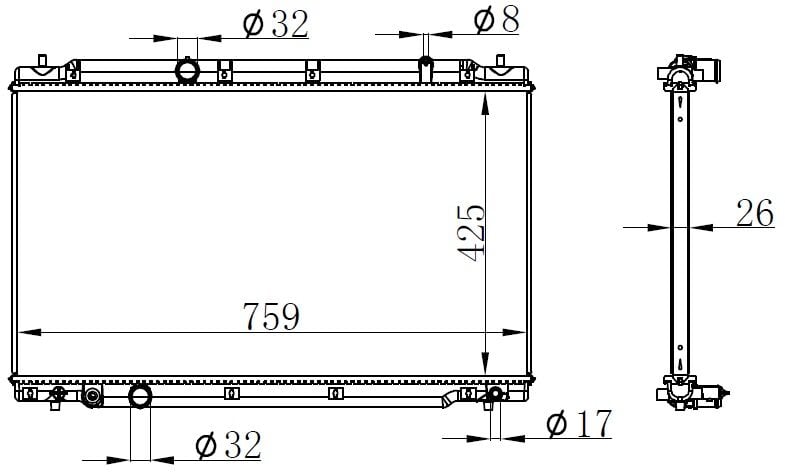 RADYATOR BRAZİNG A/M 425X759X26 HONDA CRV 2018