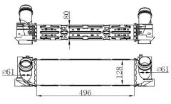 INTERCOOLER BRAZİNG INTERCOOLER 496X128X68 F20/F21 /F22/F23/F87/F30/F31/F35/F80/F34/F32 96552