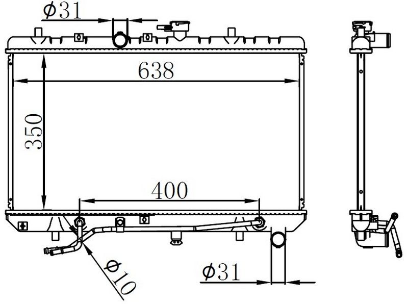 RADYATOR BRAZİNG AT 350X638X26 RİO I 1.3İ/1.5İ 2000 66663